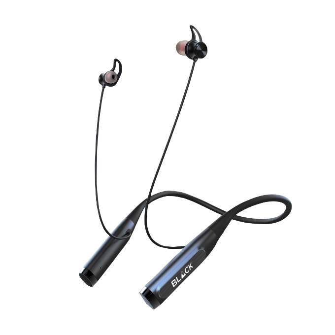 BLACK BassBand 2 Wireless Bluetooth Neckband with Mic, Upto 120H Playtime, 1 Yr Warranty