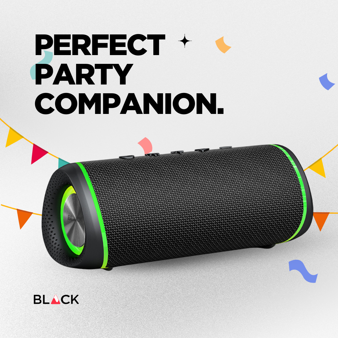 BLACK BassBox 2 Wireless Bluetooth Speaker, 12W, Upto 9H Playtime, 1 Yr Warranty