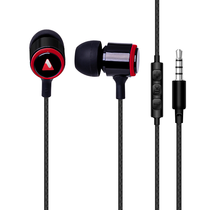 BLACK BassDot Nylon Wired In-ear with mic, call, music, vol control, 1Yr Warranty