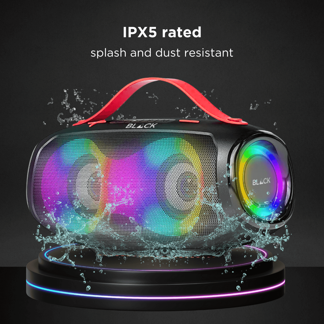 BLACK BassDrum 2 Wireless Bluetooth Speaker, 20W, Upto 9H Playtime, 1 Yr Warranty