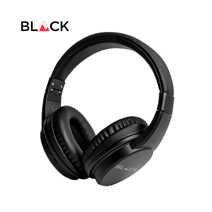 BLACK BassHead Wireless Bluetooth Headphone with mic, Upto 10H Playtime, 1Yr Warranty